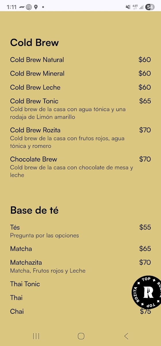 Café Rozita Menu - Image 1