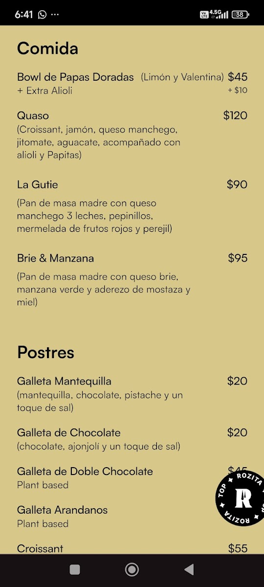 Café Rozita Menu - Image 2