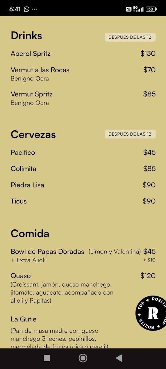 Café Rozita Menu - Image 4