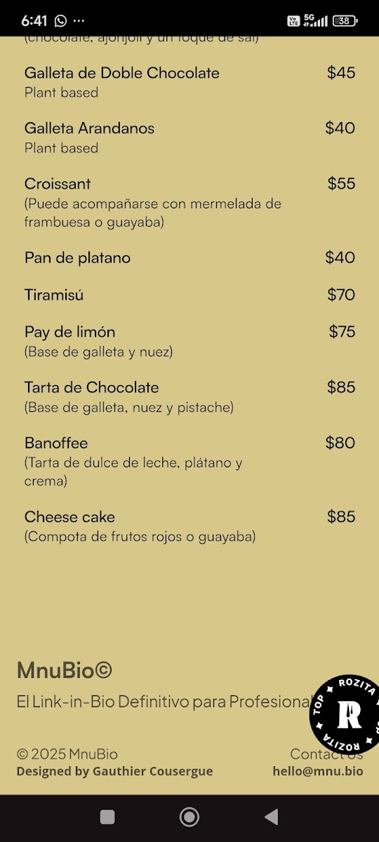 Café Rozita Menu - Image 5